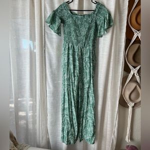 All in Favor Tropical Off Shoulder Jumpsuit